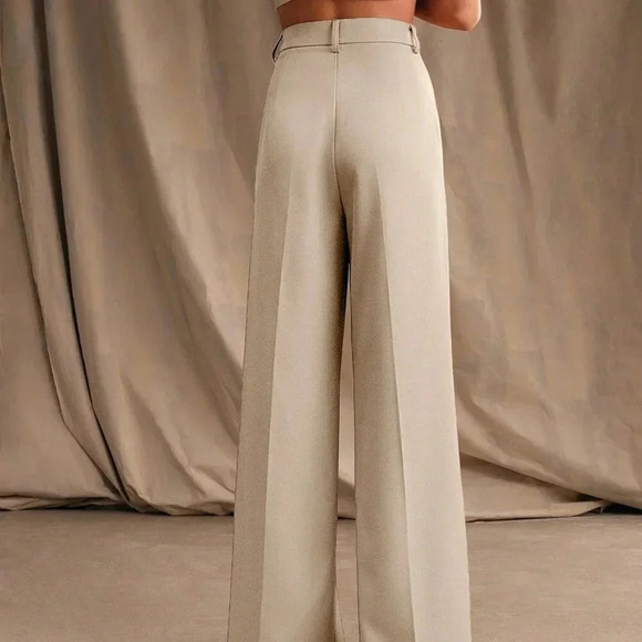 Apricot Casual Women's Pleated Maillard Straight High-Waist Trousers - Picture 3 of 6